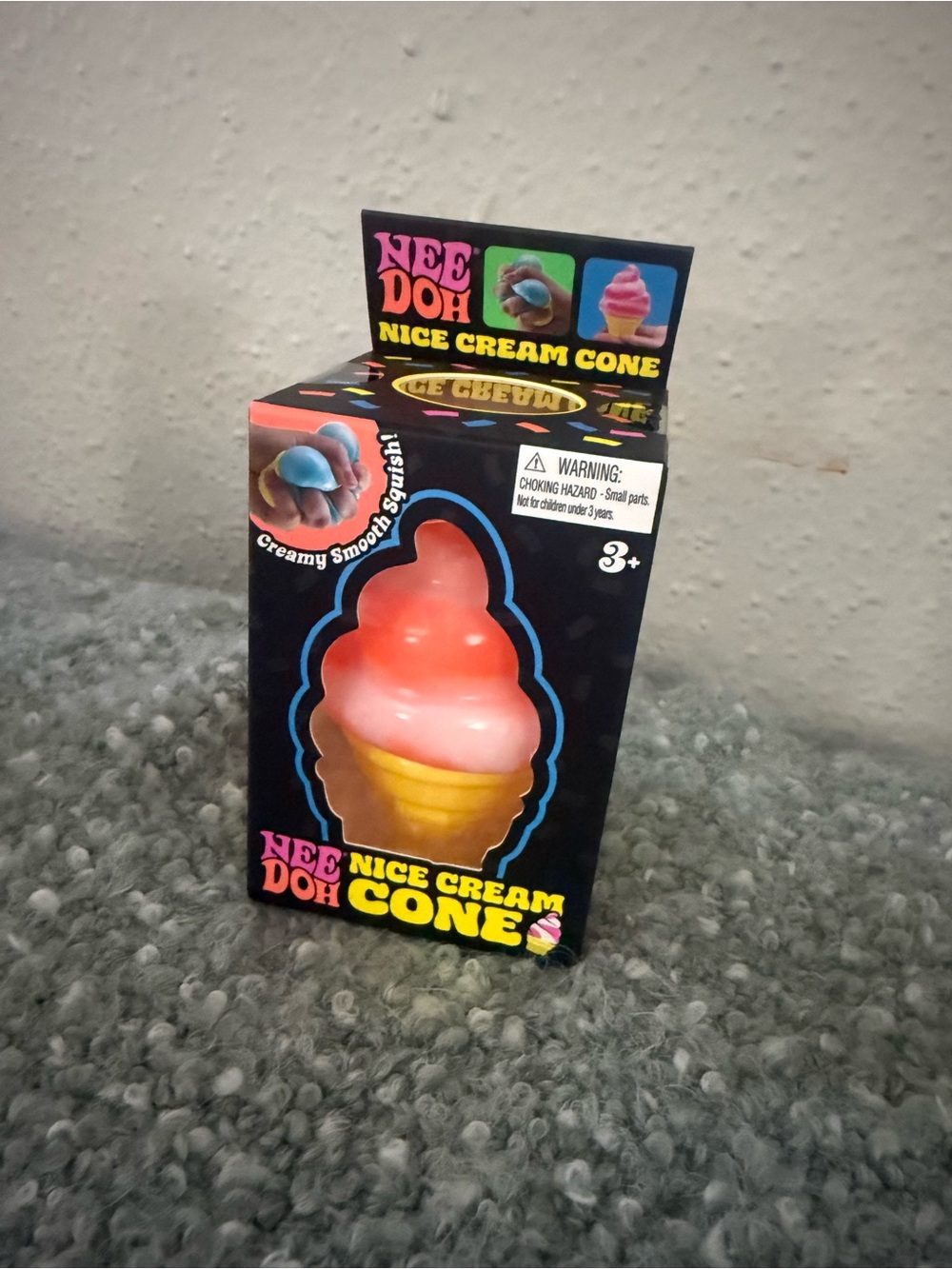 Needoh Nice Cream Cone - one orange Squishy Toy